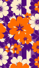 Fototapeta premium floral motifs oversized patterns in rich deep purple