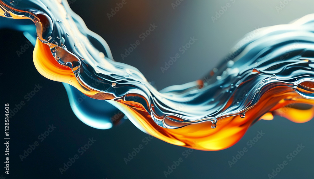 Poster flowing liquid shapes create mesmerizing patterns in vibrant colors