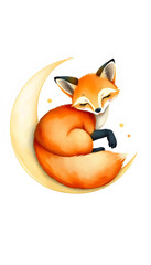 slumbering fox curled comfortably on a soft