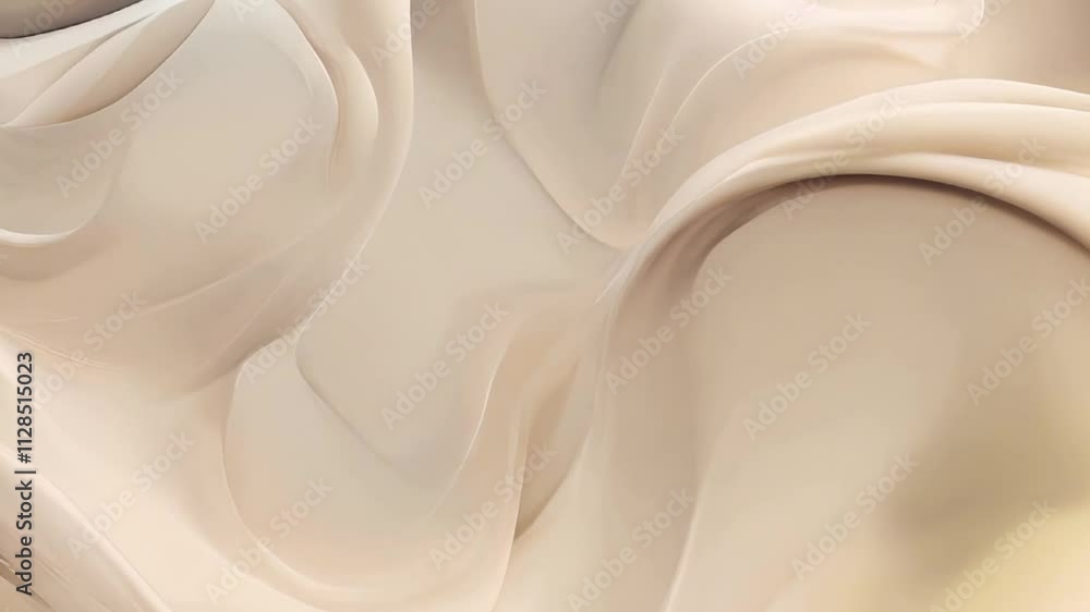 Poster elegant cream silk waves creating abstract fluid movement in soft light.