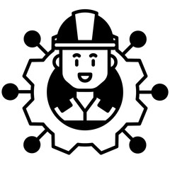 Network Worker Black Fill Icon