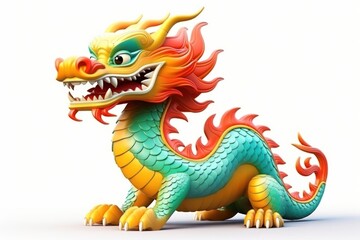 Fototapeta premium Chinese dragon dinosaur representation celebration.
