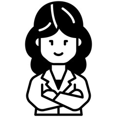 Woman Worker Black Fill Icon