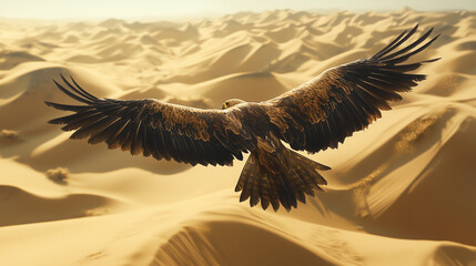 Naklejka premium eagle in the sand