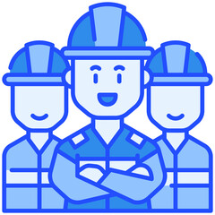 Workers Blue Color Icon