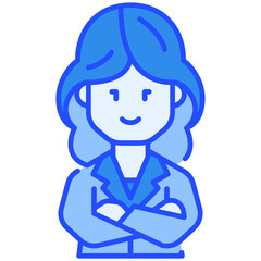 Woman Worker Blue Color Icon