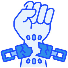 Slavery Blue Color Icon