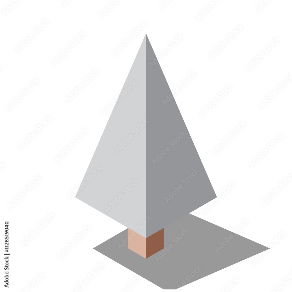 Poster isometric vector winter tree. tree isometric elements. isometric tree element for landscape design. 