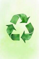 Obraz premium Watercolor Green Recycle Arrows. World Earth Day, Green arrow eco, ecology concept
