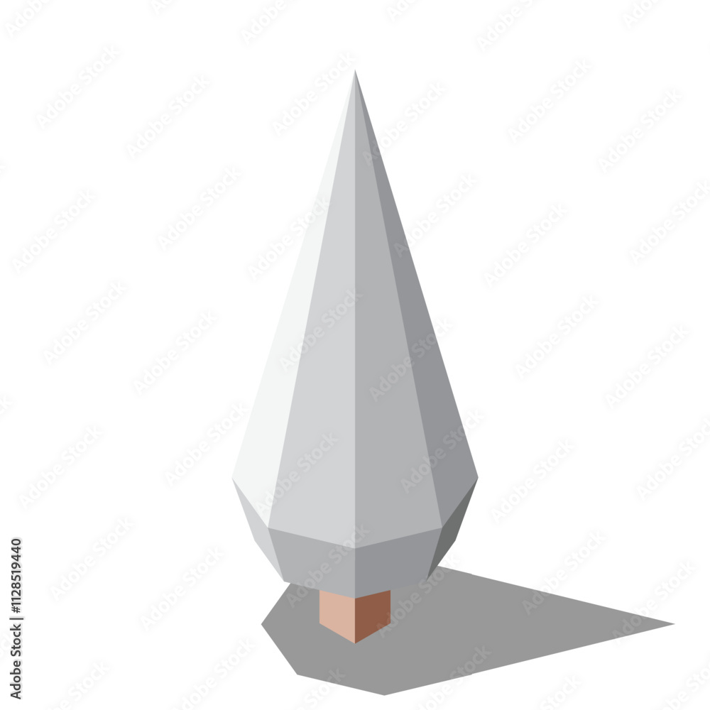 Poster isometric vector winter tree. tree isometric elements. isometric tree element for landscape design. 