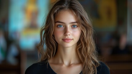 Obraz premium portrait of young woman in the church biblical character