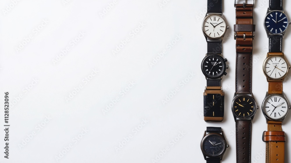 Poster a collection of various wristwatches showcasing different styles and designs, ideal for fashion enth