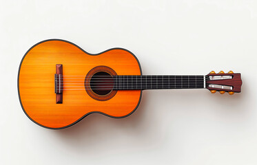 Classic guitar on transparent background