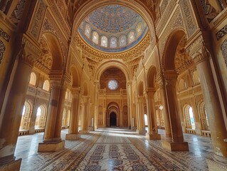 Obraz premium Stunning Islamic Architecture Al Fateh Mosque Interior 8K Ultra HD