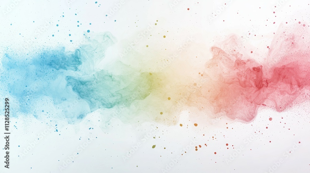 Poster a colorful abstract splash of smoke and powder creating a vibrant gradient effect.