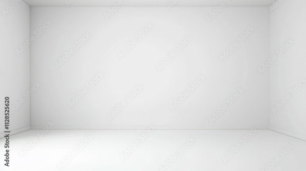 Aufkleber a minimalistic empty room with white walls and floor, suggesting simplicity and openness.