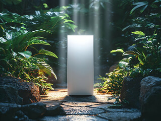 Luminous Panel in Verdant Jungle Setting