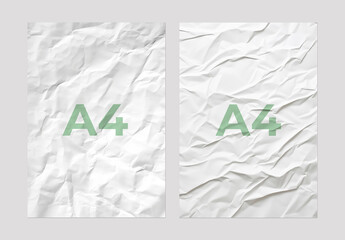 Wrinkle Paper Textures With A4 Mockup