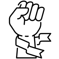 Labour Day Hand Line Icon