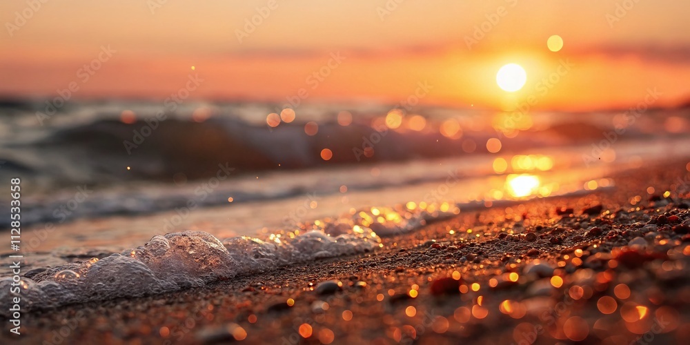 Poster abstract sunset soft light backgrounds with bokeh particles for creative decorations and design proj