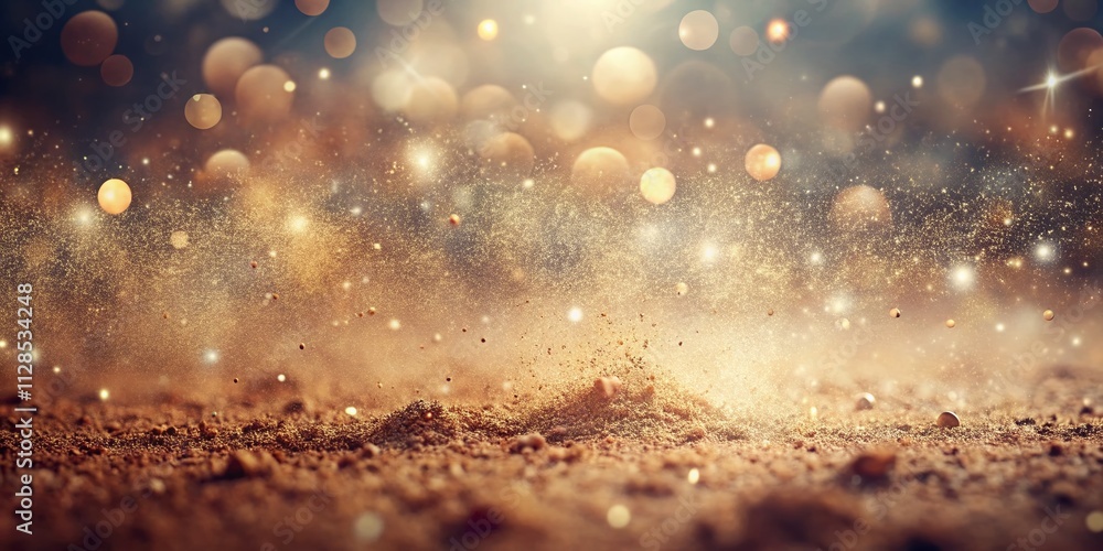 Poster abstract texture of dust particles and grains on a white background with bokeh effect for vintage an