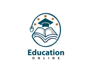 online university graduate logo design template illustration inspiration