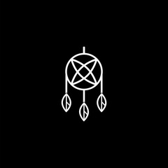  Amulet dream catcher sign icon isolated on white background.
