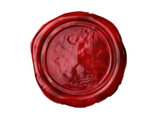 red wax seal isolated on white or transparent png