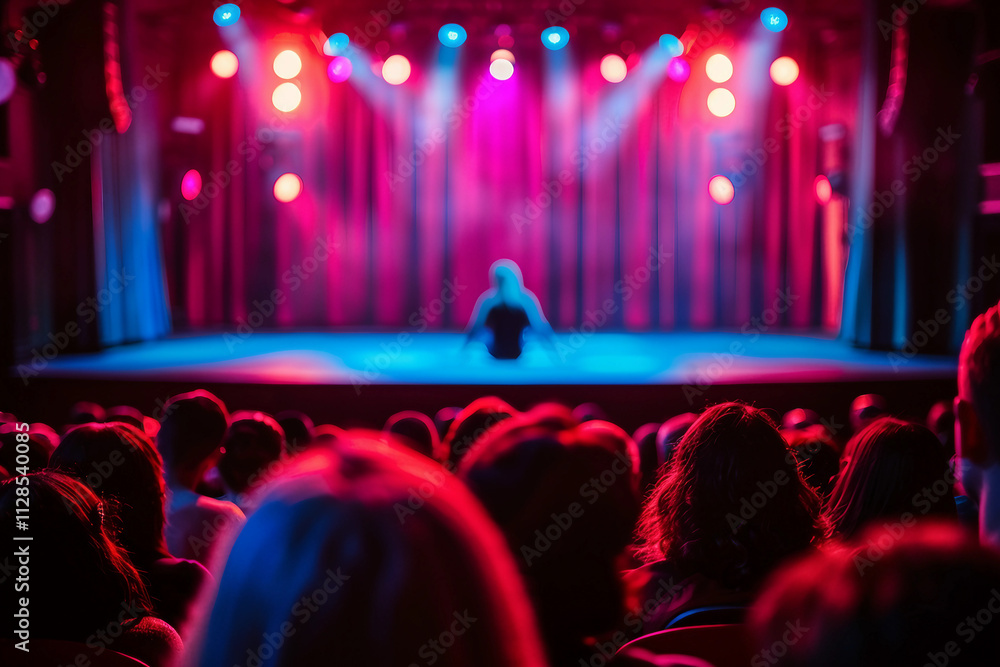 Poster performance on theatre stage generative ai image