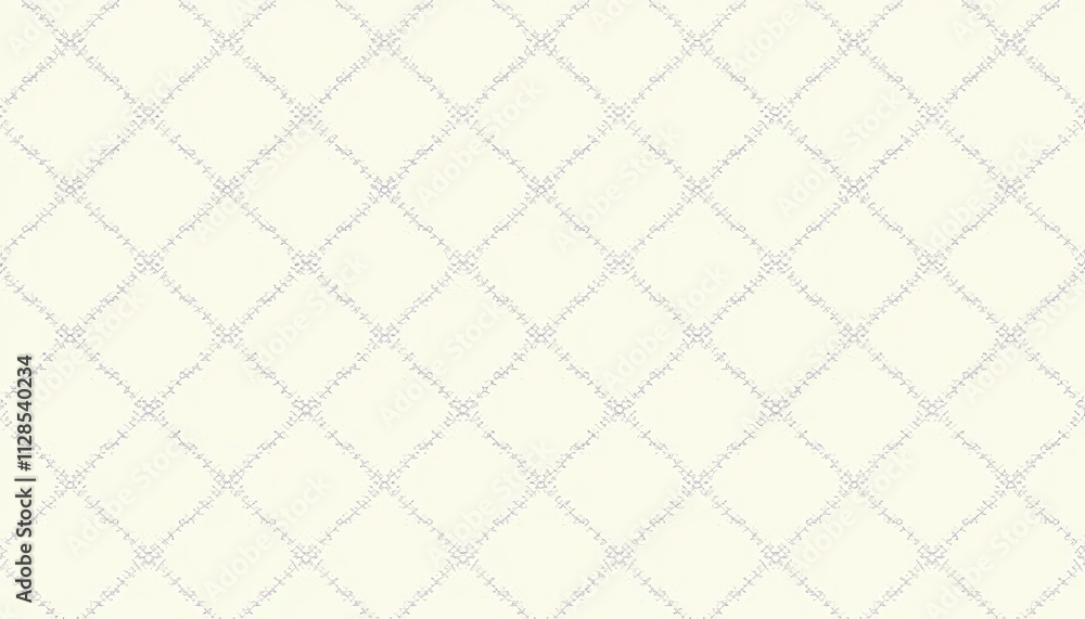 Poster delicate geometric grid and lattice patterns with diamond shapes in soft pastel tones on a light bac