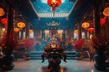 Chinese New Year architecture building temple.