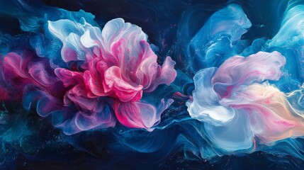 Abstract Colorful Swirling Floral Design