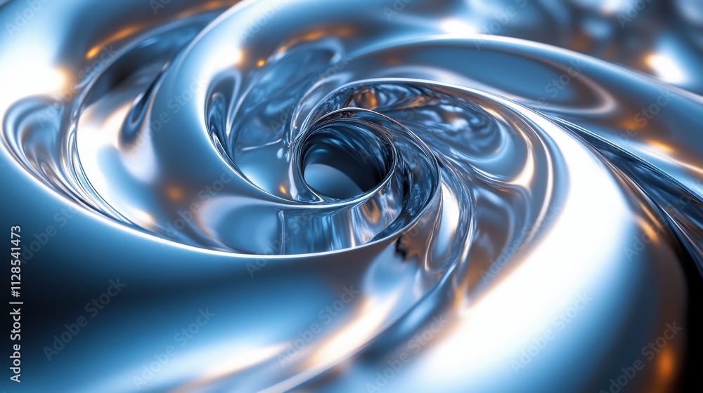 Poster spiral production background of a metallic turbine used in industry abstract fractal pattern backgro