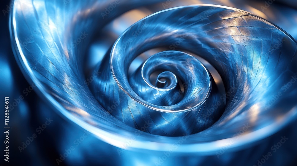 Poster spiral production background of a metallic turbine used in industry abstract fractal pattern backgro
