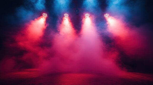 spotlight footlight on the theater stage barn doors and led theater spotlights lamp lights led stage lighting for theaters concerts staging lights for a video film studio productio