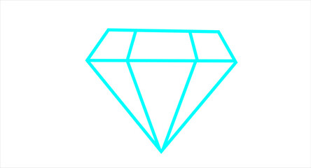 diamond icon button in circle. set of diamonds flat icons. gem stone icon. thin, line, outline style