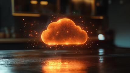 A glowing cloud with a lot of sparkles on it