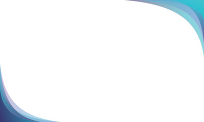 Abstract blue and purple wave frame on white background.