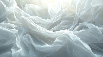 Obraz premium Draped White Sheer Fabric in Soft Light