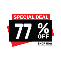 Special deal 77 off price marketing blue color design.