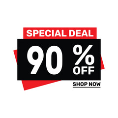 Special deal 90 off price marketing blue color design.