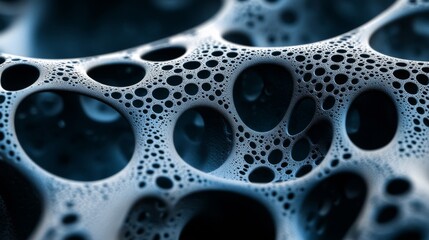 Abstract Blue Porous Structure With Many Holes