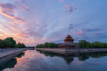 Corner Tower of the Forbidden City at dawn