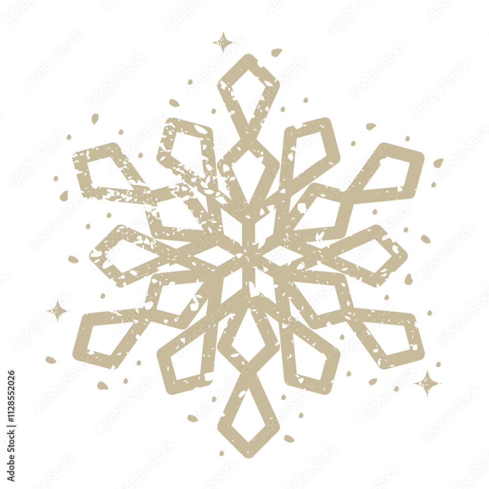 Canvas Prints gold snowflake illustration, vector design elements of beautiful snowflake.