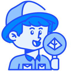 Actor Job and Professions Blue Color Icon