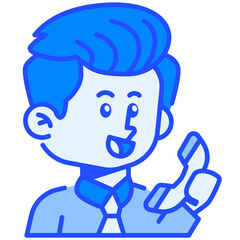 Customer_Service Job and Professions Blue Color Icon