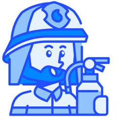 Fire_Fighter Job and Professions Blue Color Icon