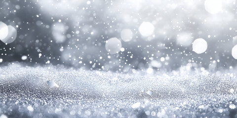 Fototapeta premium Snowfall and Glittering Winter Background