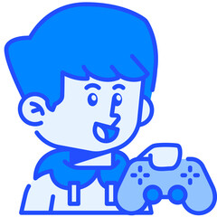 Gamer Job and Professions Blue Color Icon
