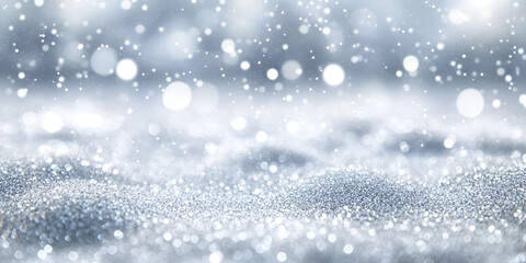 Fototapeta premium Snowfall and Glittering Winter Background